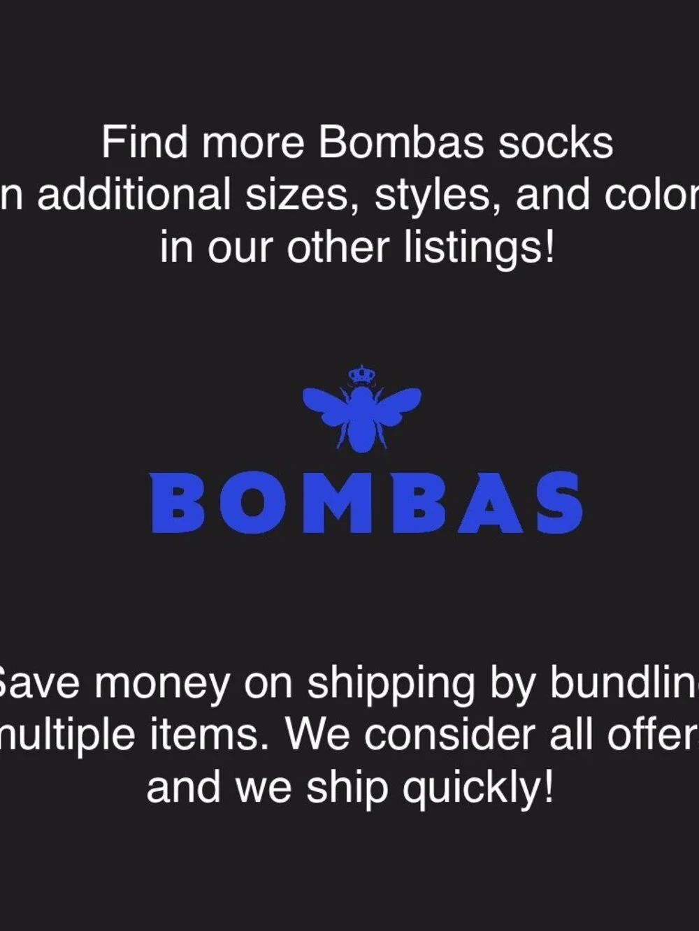 BOMBAS Unisex Modern Rib Quarter Socks Black- MED Womens 8-10.5 Mens 6-9 NWT